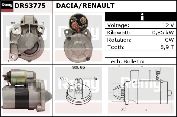 DELCO REMY Käynnistinmoottori DRS3797N